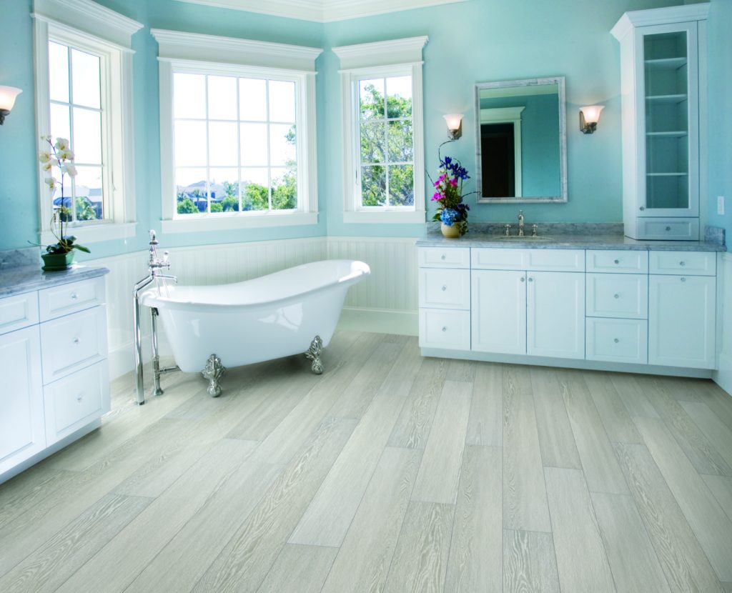 Luxury Master Bathroom with Free Standing Bath Tub | Flooring by Wilson's Carpet Plus